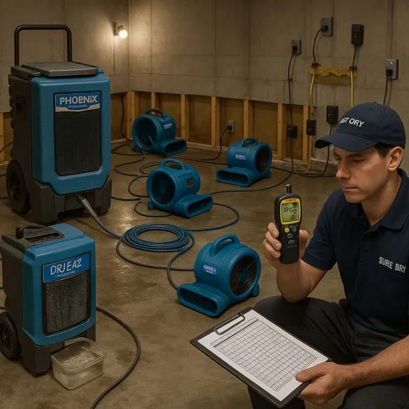 Structural Drying and Dehumidification process in Rye, NH